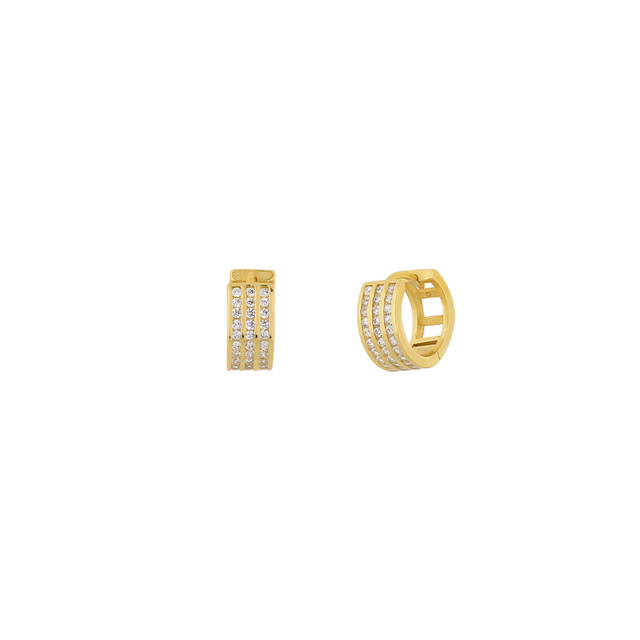 Women's Hoop Earrings Zircon Silver 925-Gold Plating 2A-SC281-3 Prince